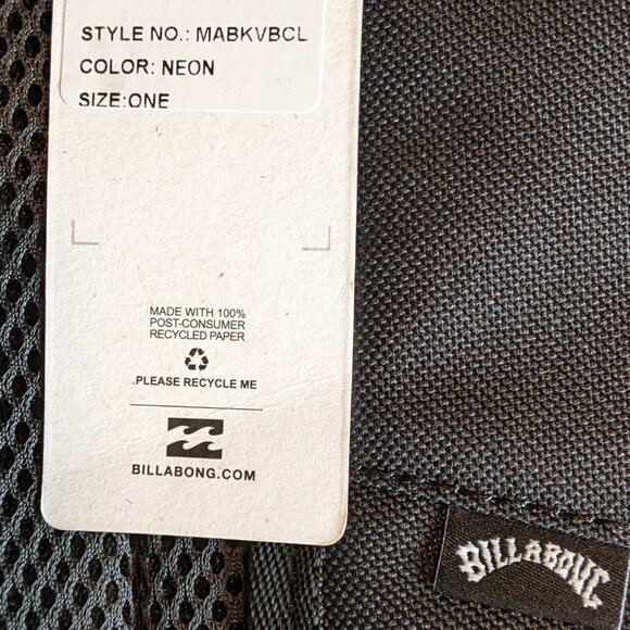 Billabong Command Lite Backpack Neon Red Green Black - Picture 4 of 6